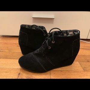 Toms Black Suede Kala Booties